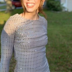 Crystal Sky | Silver Sequin | HOCO Dress | worn once | nothing wrong with it!!!